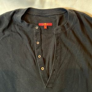 Size large 7 For All Mankind 4-button long sleeve Henley. Great condition!